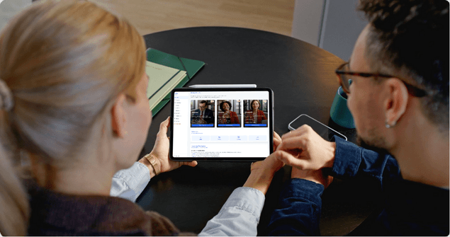 Warren financial advisor application on tablet