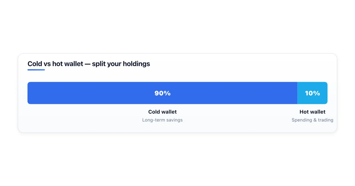 Comparison of cold versus hot wallet trade-offs.